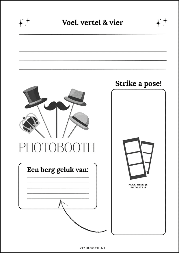 Photobooth Gastenboek Fotostrip Pagina Gasten
