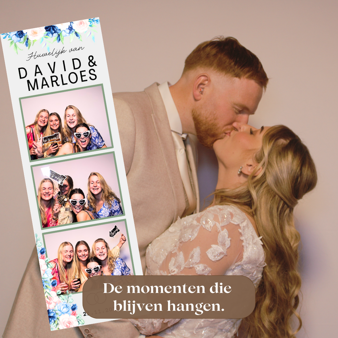 Bruiloft photobooth spiegel met luxe achterwand en onbeperkt printen